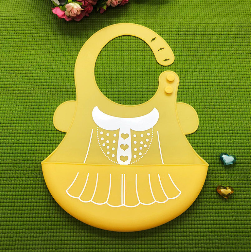 Silicone Waterproof Adjustable Cartoon Bibs for Kids