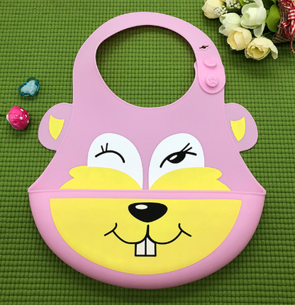 Silicone Waterproof Adjustable Cartoon Bibs for Kids